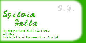 szilvia halla business card